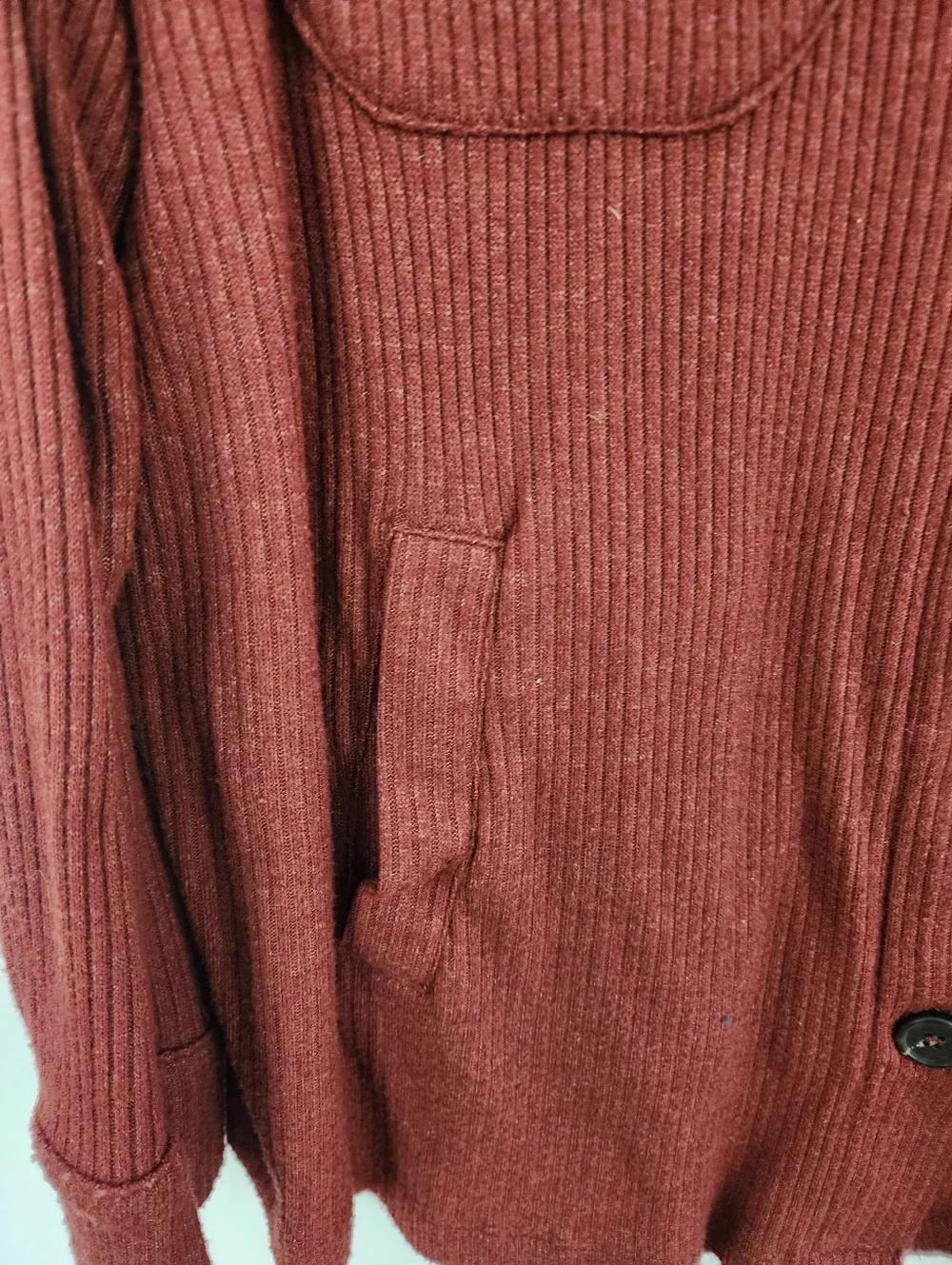 Zenana Ribbed Button-Up Shacket in Rust Size XL. - Picture 2 of 9